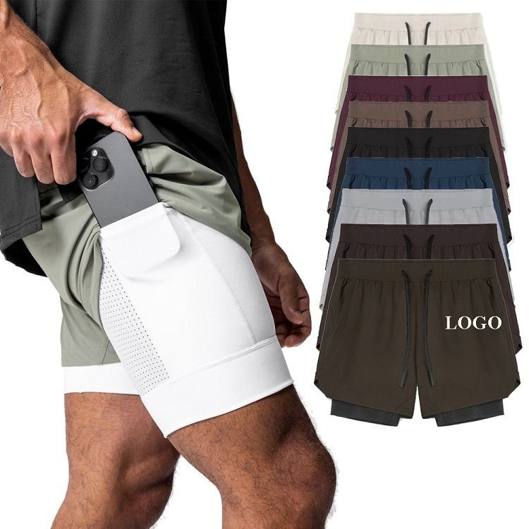 Kfnire Hardloopshorts Voor Heren - Dubbele Laag, Compressie & Zakken | Perfect Voor Sporten En Casual