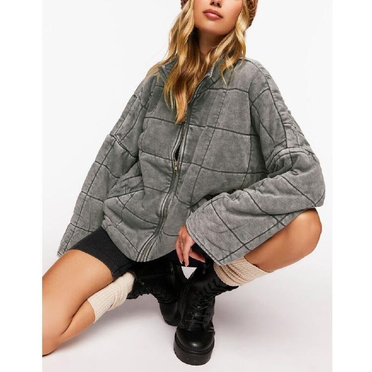 Kaevia | Retro Floral Patterned Quilted Jacket