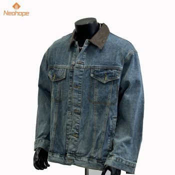 Vintage Distressed Denim Washed Blue Denim Jacket